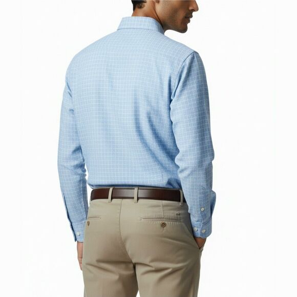 VTG 90s Y2K Tommy Hilfiger Blue Button-Down Windowpane Grid Shirt Sz M - Picture 3 of 14